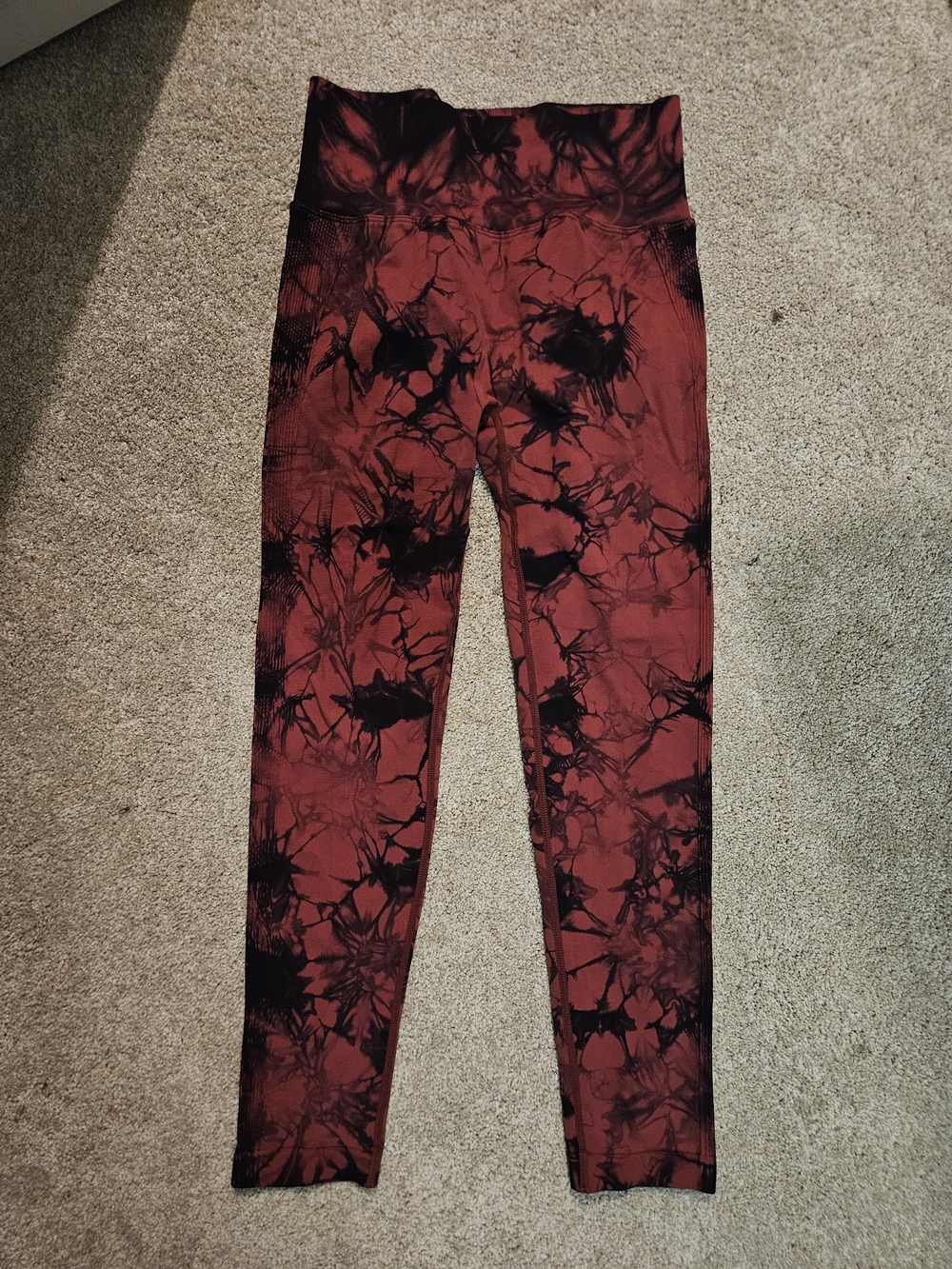 Tie-Dye Red & Black Leggings